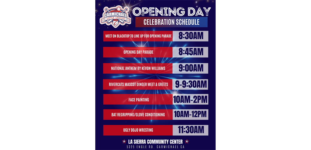 Opening Day Schedule