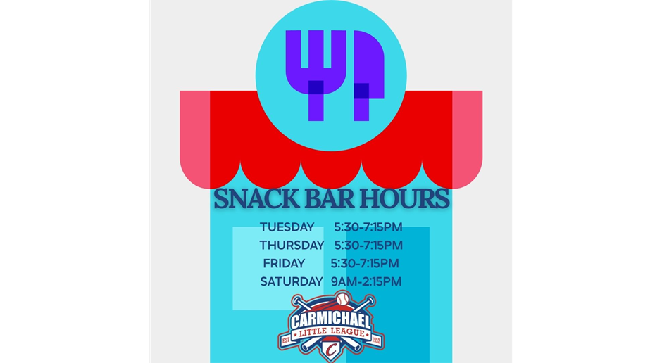 Snack Bar Hours Spring 2026